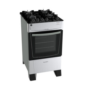 COCINA JAMES A GAS C 690 V INOX CON MESADA DE VIDRIO