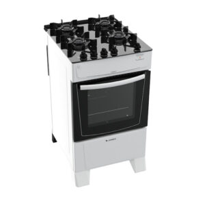 COCINA JAMES A GAS C 690 V BLANCA CON MESADA DE VIDRIO